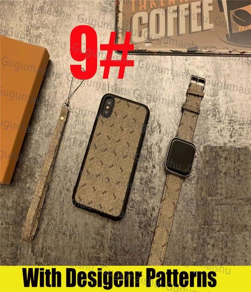 2Peli Piece Luxury Watch Band İPhone 13 için Telefon Kılıfları 12 Pro Max 12pro 11 11pro X XS XR XSMAX PU Deri Moda Tasarımcı Serisi WO4842578