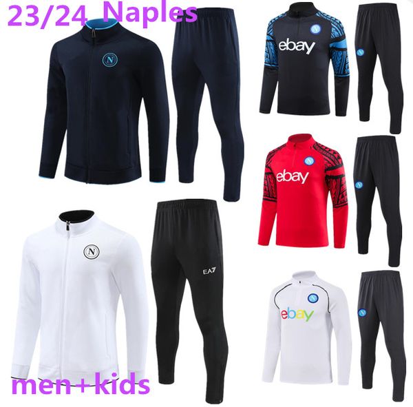 23/24 Napoli treino camisa de futebol kits de jaqueta de futebol 2023 2024 SSC Nápoles AE7 D10S terno de treinamento desgaste Formação tuta Chandal Conjuntos de treino de corrida