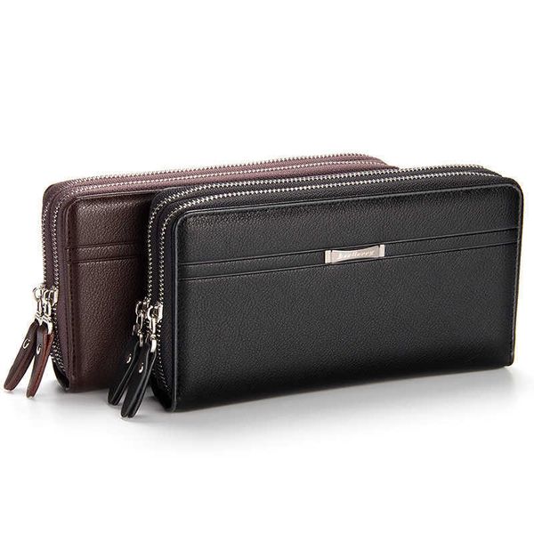 Borsa da uomo Borsa da lavoro casual con doppia cerniera Pochette Portafoglio di grande capacità Pochette da uomo 021324a