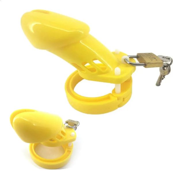 CB6000 CB6000S Plástico Amarelo Masculino Gaiola de Castidade Anel de Pênis Dispositivos de Bloqueio Galo Produtos Sexuais para Homens G738 240117