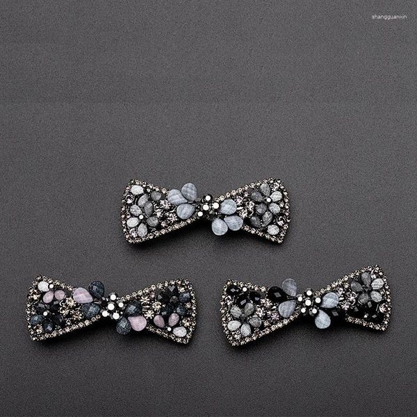 Grampos de cabelo para mulheres moda simples bowknot cristal hairpin retro elegante requintado geometria cabeça acessórios jóias atacado