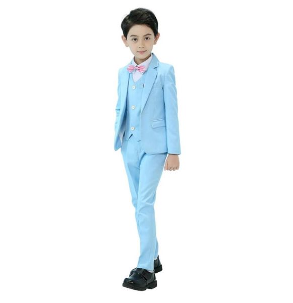 Boy039s Ropa formal Moda para niño traje de tres piezas chaqueta pantalones chaleco color sólido delgado vestido de fiesta de baile para niños 039s soporte 4844870