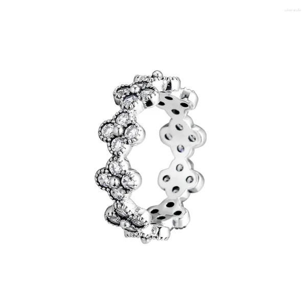 Кольца кластера Ювелирные изделия из стерлингового серебра 925 пробы Восточный цветок