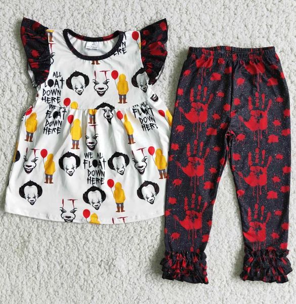 Moda crianças roupas de grife meninos define halloween criança bebê meninas roupas manga curta calças de gelo boutique outono outfit wholes3743618
