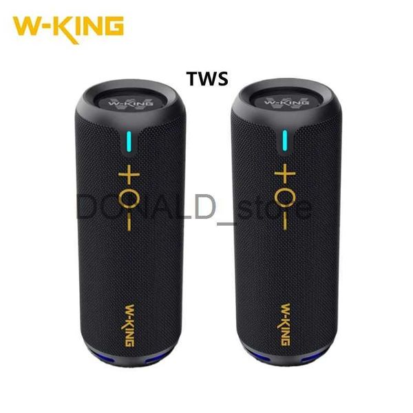 Alto-falantes portáteis W-KING D320 Alto-falantes estéreo sem fio Bluetooth IPX7 à prova d'água ao ar livre TWS Subwoofer portátil RGB Light 30W Super Bass Boom Box J240117