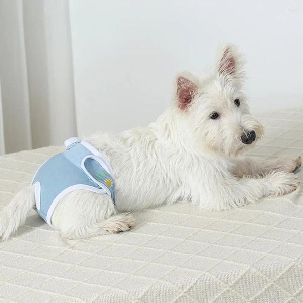 Abbigliamento per cani Pannolini femminili Design a rete traspirante Pantaloni mestruali per animali domestici ad assorbimento d'acqua a prova di perdite per incontinenza da calore