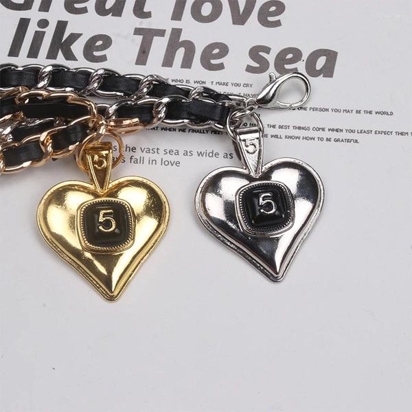 Kemerler bayanlar bel zinciri aksesuarları mini metal kalp 5 dekoratif zincirler kızlar ins stil basit Kore
