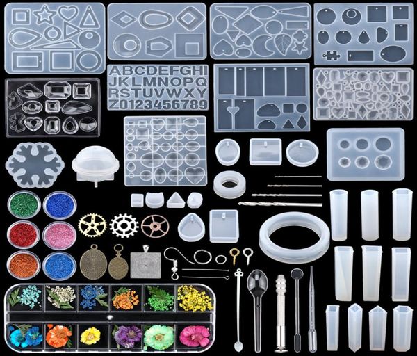 Schmuck-Epoxid-Gussformen im gemischten Stil, Werkzeug-Set, Silikon, UV-Tonharz, für die Herstellung von DIY9798705