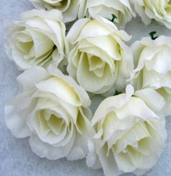 100 pezzi fiori artificiali rose bianche latte testa di fiore palla di fiori composizione floreale fiore di seta festa festiva Supplie5000584