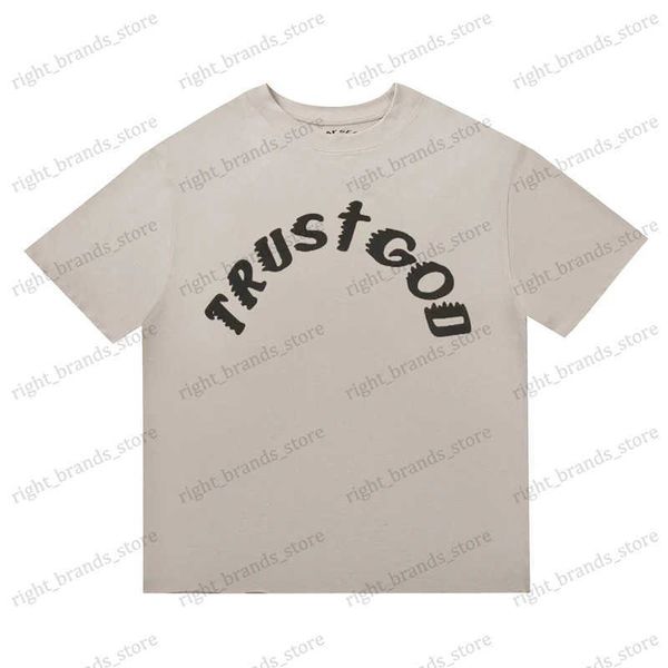 T-shirt da uomo Frog Drift Vintage Qualità superioreLoose High Street Sunday Service Trust god Hip Hop t tshirt Tee Top Men T240117