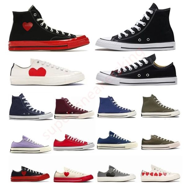 Designer Canvas Sapatilhas Tênis Sapatos Homens Mulheres Red Bottoms High Low Running Shoes 70s Chucks Vermelho Preto Plataforma Stras Sapato Nome Conjunto Sneaker