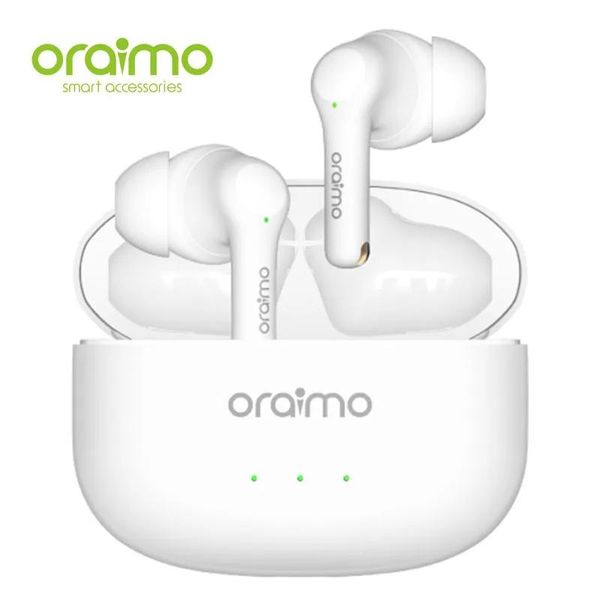 Fones de ouvido Oraimo FreePods 3 True Wireless Earphone Sports Bluetooth Headphone Sweatproof HiFi Stereo Music Earbuds com estojo de carregamento de 500mAh