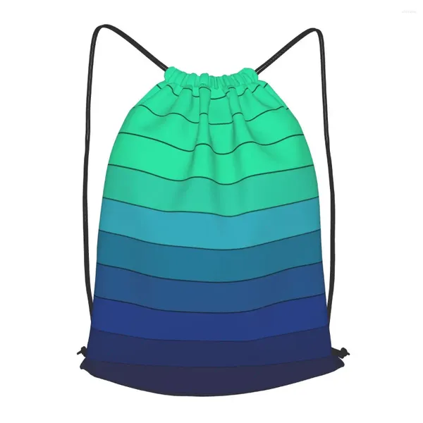 Sacos de compras verde azul cor mudança gradual cordão mochila homens ginásio treino fitness saco de esportes empacotado yoga para mulher