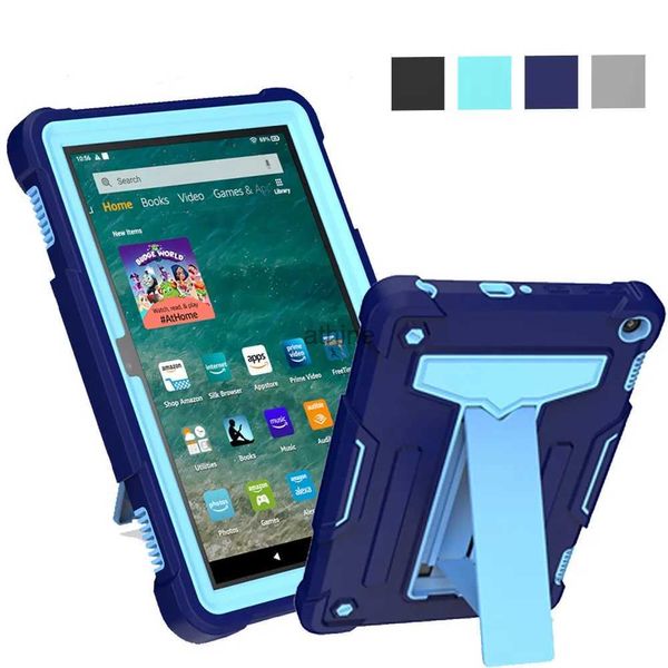 Tablet PC Casos Sacos Caso para Fire HD 8 Plus 10th Gen 8.0 Polegada 2020 Crianças Seguro PC Silicone Híbrido À Prova de Choque Anti-Queda Stand Tablet Capa YQ240118