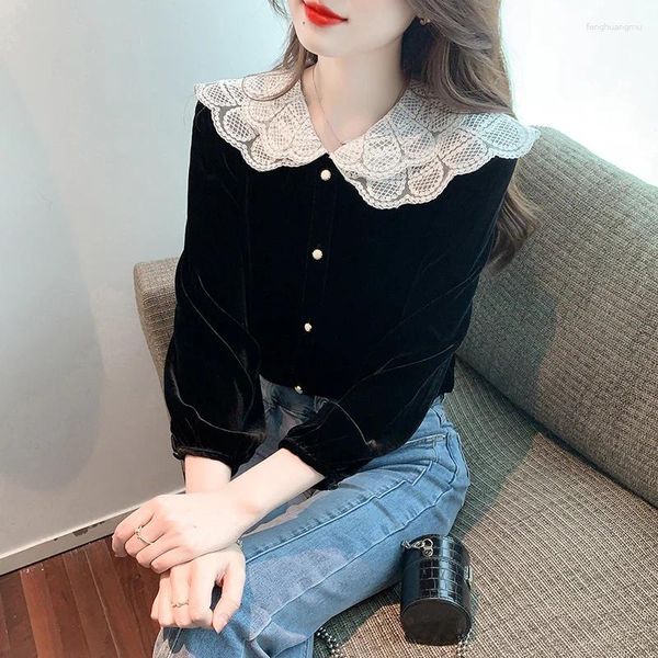 Frauen Blusen Damen Koreanische Mode Casual Shirts Bluse Frauen Tops Frau Button Up Hemd Weibliche Mädchen Langarm BPy1208