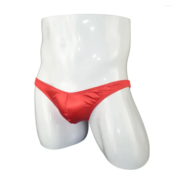 Underpants 2024 Homens Bolsa Cetim G-String Thongs Jockstrap Low Rise Bikini Briefs Bom Stretchy Underwear