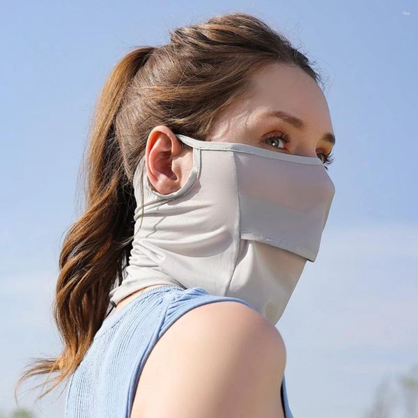 Bandanas Silk Sports Máscara Foldado Facial Full Face Sun Protection Anti -ultravioleta para atividades ao ar livre de verão