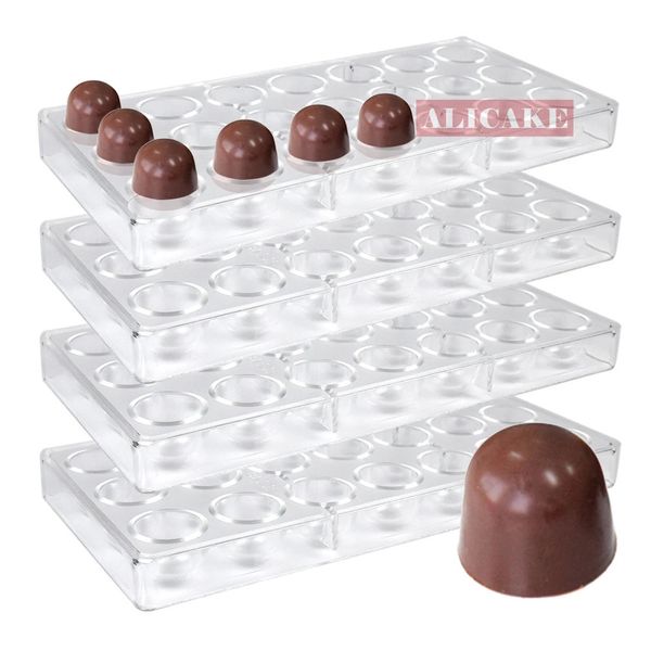 4 pçs / conjunto policarbonato moldes de chocolate forma de bala doces bombons molde profissional cozimento pastelaria ferramentas de confeitaria 2124b 240117