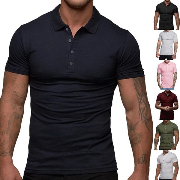 Herren-Freizeithemden, Sommer-Hemd mit bedrucktem Kragen und Knöpfen für Sport, große und große Herren-Jogginghose, verspottet Männer, Größe M