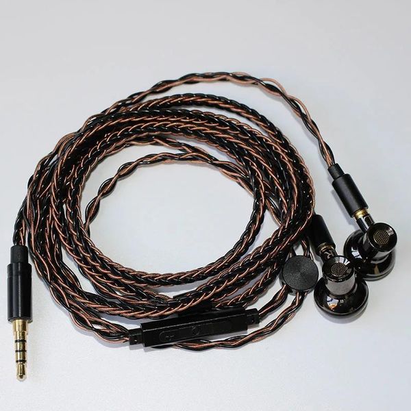 Kopfhörer 3,5 mm MMCX Flachkopfhörer 8-strängige Metallgehäuse-Ohrhörer Kopfhörer mit Titan-/LCP-Membrantreibern