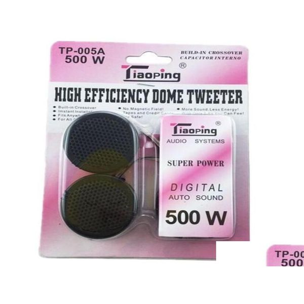 Áudio do carro Tp-005A 500W Universal de alta eficiência 2X Mini Dome Tweeter Altifalante Alto-falante Super Power O Som Automático 3305259 Drop D Dhdxs