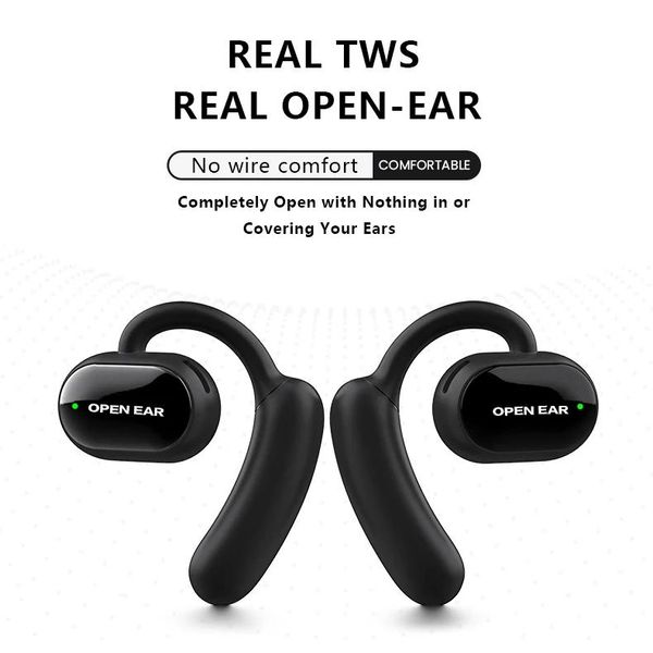 Fones de ouvido condução óssea bluetooth fone de ouvido sobre a orelha esportes cancelamento ruído sem fio handsfree esporte à prova dwaterproof água