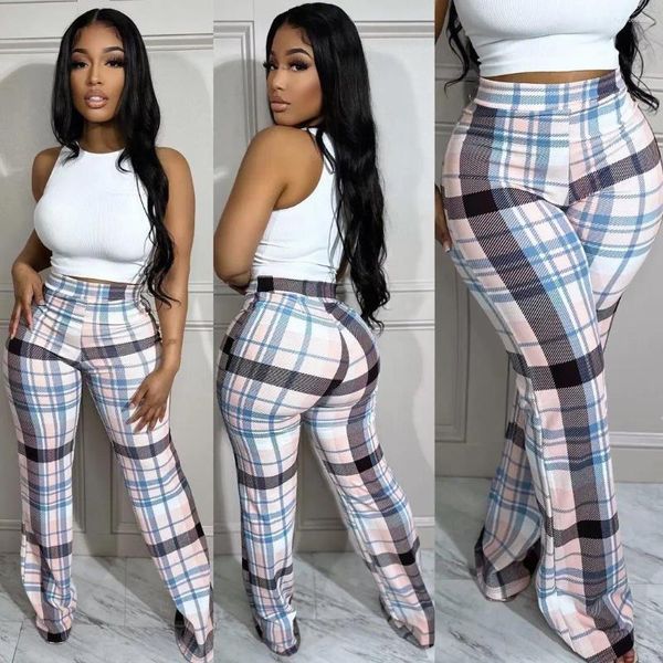 Frauen Hosen 2024 Produkt Kontrast Farbe Patchwork Hohe Taille Gestapelt Frauen Hosen Baggy Leggings