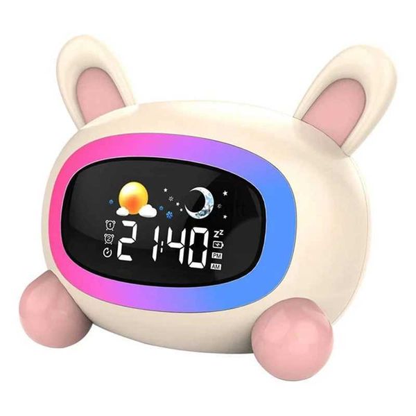 Orologi da tavolo da scrivania Sveglia per bambini Simpatico orologio da tavolo da tavolo con gatto Orologio con luci notturne Orologio da allenamento per bambini con luce per ragazzi e ragazze Regali YQ240118