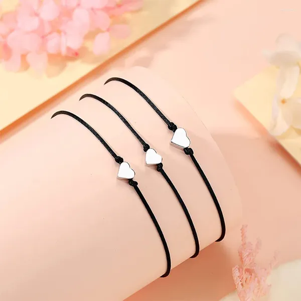 Charm Bracelets Ebeveyn-Çocuk Kartı ile Anne Kızı Eşleşen Bilezik Yaratıcı Drawstring El Yapımı Bir Dilek Yapın