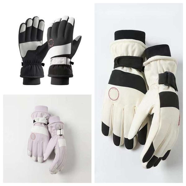 Designer-Handschuhe für den Außenbereich, warme Touchscreen-Handschuhe, Herren- und Damen-Winterverdickung und Fleece, winddicht, wasserdicht, rutschfest und kalte Fahrhandschuhe, Geschenk