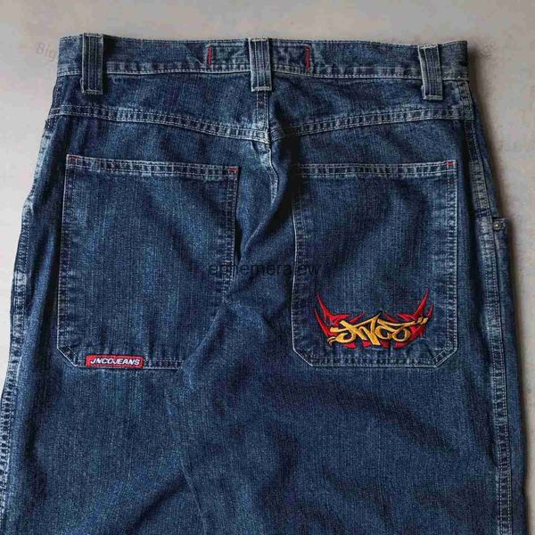 Kadınlar Kot Vintage Jnco Hip Hop Punk Nakış Bol jeans y2k geniş bacak denim kargo pantolonları kadın harajuku grunge hagh bel pantolonları maleephemeralew