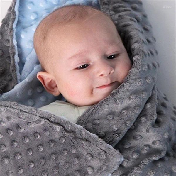 Cobertores de lã cobertor do bebê nascido swaddle envoltório macio cama infantil berço recebendo manta bebes minky tapete