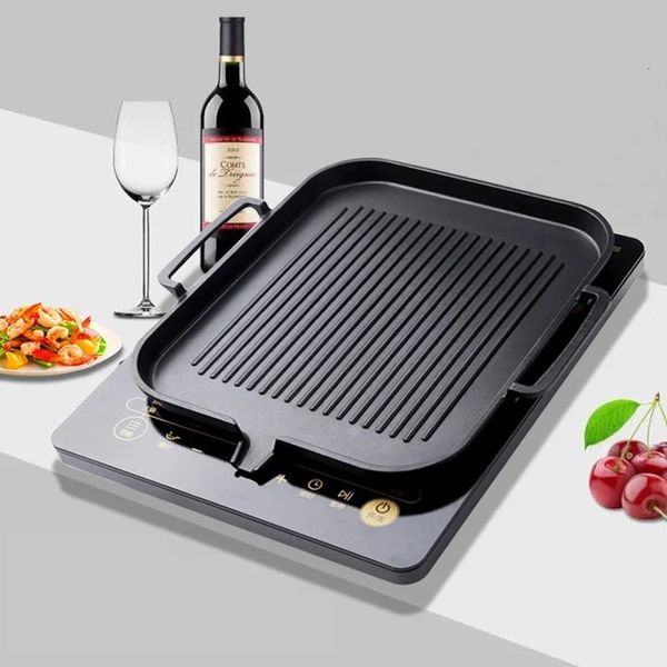 Padella in alluminio Barbecue antiaderente Vassoio per barbecue coreano Griglia quadrata Pentole da cucina 240117