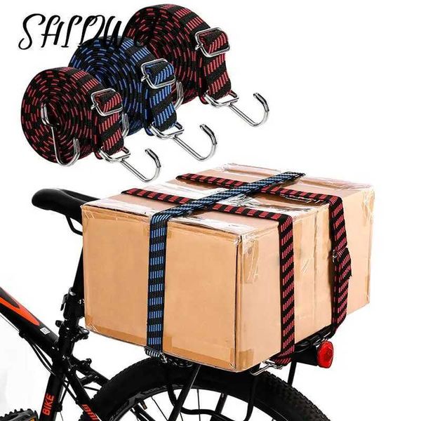 1pc bicicleta elásticos de borracha bagagem corda cabo ganchos bicicletas corda gravata bagagem telhado rack cinta banda fixa