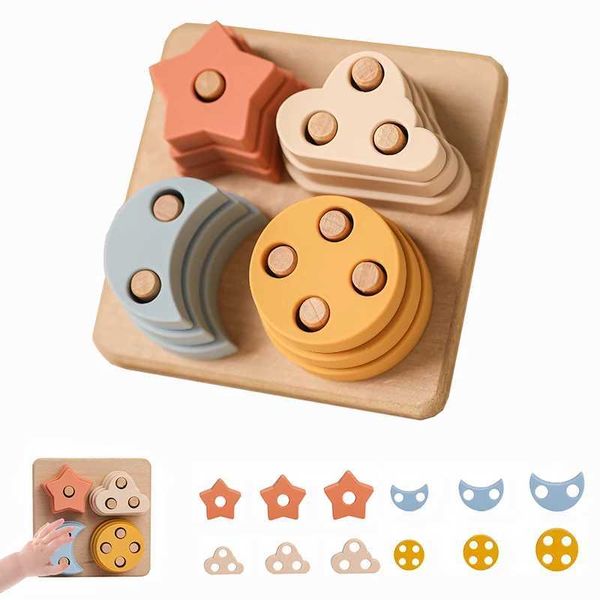 Classificando brinquedos 1 conjunto blocos de construção estilo nórdico silicone estrelas lua nidificação empilhamento brinquedo bpa livre bebê montessori jogos brinquedos educativos 240118