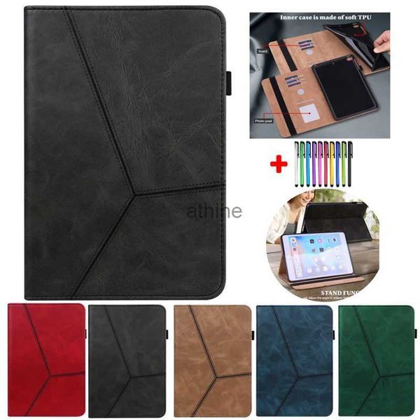 Tablet PC Casos Sacos Novo Tablet Para Funda IPad Pro 12.9 Case 12.9inch Soft TPU Shell Para IPad 12.9 Capa Dobra Caqa Couro Funda + Caneta YQ240118