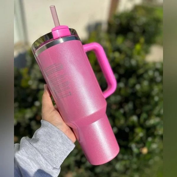 Tassen Cosmo PINK Flamingo Wasserflaschen 40oz Quencher H2.0 Kaffee Target Red Parade Tassen Outdoor-Becher Silikongriff Valentinstagsgeschenk
