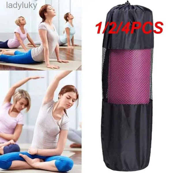 Tappetini yoga 1/2/4 pezzi Borsa per tappetino yoga Borsa per esercizi Portante in rete di nylon Cintura regolabile Pilates Fitness Body Building SportsL240118