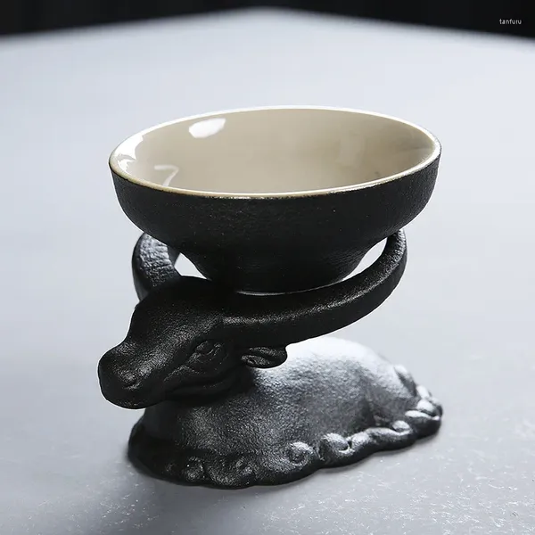 Tea Pets Keramik-Kuh-Statue, Haustier, Feng Shui, traditionelles chinesisches Handwerk, Geschenk, niedliches Tier, ästhetische Heim-Desktop-Dekoration