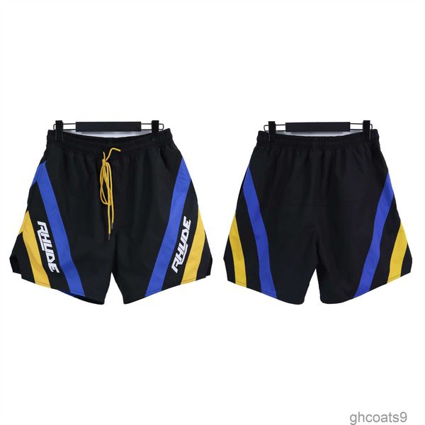 Rhude Shorts, Designer-Shorts für Herren, Hose, Trainingshose, locker und bequem, modisch, beliebt, 2023, neuer Stil, S, M, L, XL, schnell trocknend, elastische Taille, Buchstabe ECO1