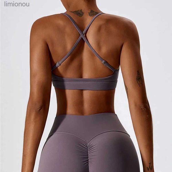 Aktif Setler Kadın Sütun Seksi Üstü Kadın Nefes Alabilir Spor İç Çamaşırı Kadın Fitness Yoga Spor Sütyen Kadınlar için Spor Salonu Pushs Ups Egzersiz Topsl240118