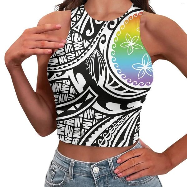 Serbatoi da donna Tribale Polinesiano Pohnpei Totem Tattoo Stampe 2024 Top senza maniche Sling Mostra la propria figura Gilet sexy perfetto Casual