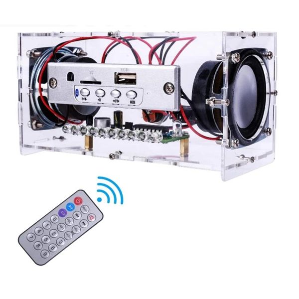 Hoparlörler DIY Bluetooth Hoparlör Kiti, LED yanıp sönen ışık lehimleme projesi usb mini ev stereo ses amplifikatörü DIY kitleri
