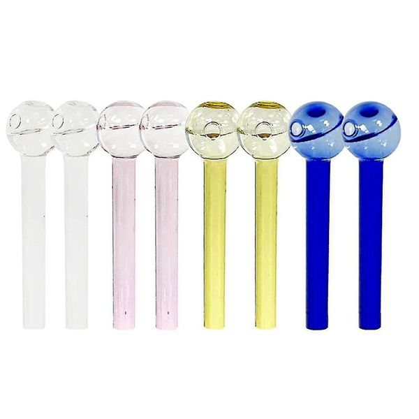 Tubo de queimador de óleo de vidro colorido atacado tubos de queimador de pirex para fumar vidro dab plataforma de petróleo acessórios de bong frete grátis