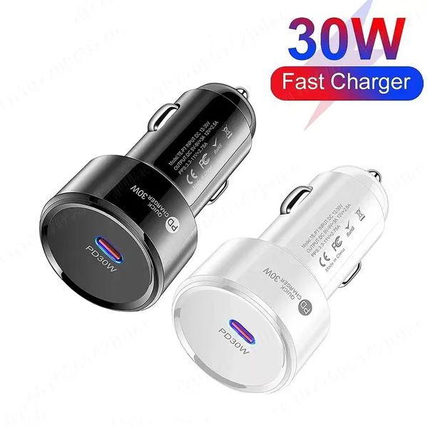 30W USB C Auto Ladegerät PD Typ-C Schnelle Lade Telefon Ladegerät Auto Power Adapter Für Samsung S24 s23 Xiaomi Huawei Mobile