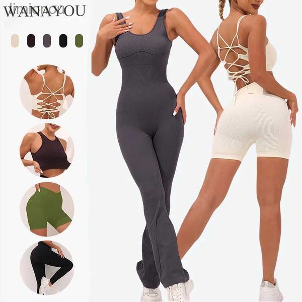 Aktif Setler Wanayou 5 Tip Kadınların Trailsuit Yoga Set Yoga Tulumları Tek Parça Egzersiz Saldırıları Spor Giyim Gym Set Egzersiz Giysileri Kadınlar için240118