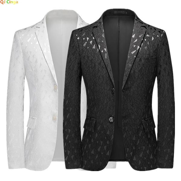 2023 Весенний мужской пиджак, модный тонкий пиджак, пальто, черный, белый, красный, синий Terno Masculino, мужская верхняя одежда больших размеров M6XL 240117
