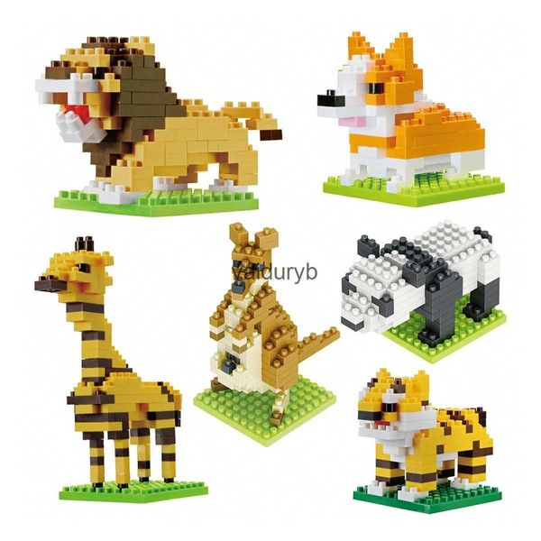 Blocos Mini Animais Dos Desenhos Animados Blocos de Construção 3D Dinossauro Girafa Canguru Panda Diamante Figuras Em Miniatura Modelo ldren Toyvaiduryb Educacional