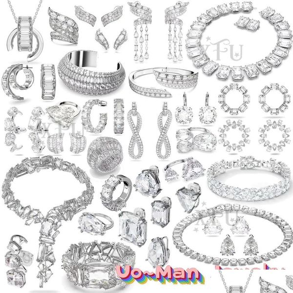 Conjuntos de colar de pulseira xfu original gema millenia premium conjunto de jóias de luxo charme cristal feminino brinco anel presente de natal gota dhr4w