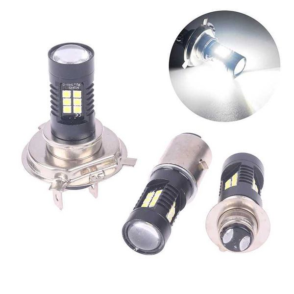 Faro moto LED bianco faro alto anabbagliante lampadine 12V fendinebbia H4 BA20D P15D-H6 per moto scooter triciclo